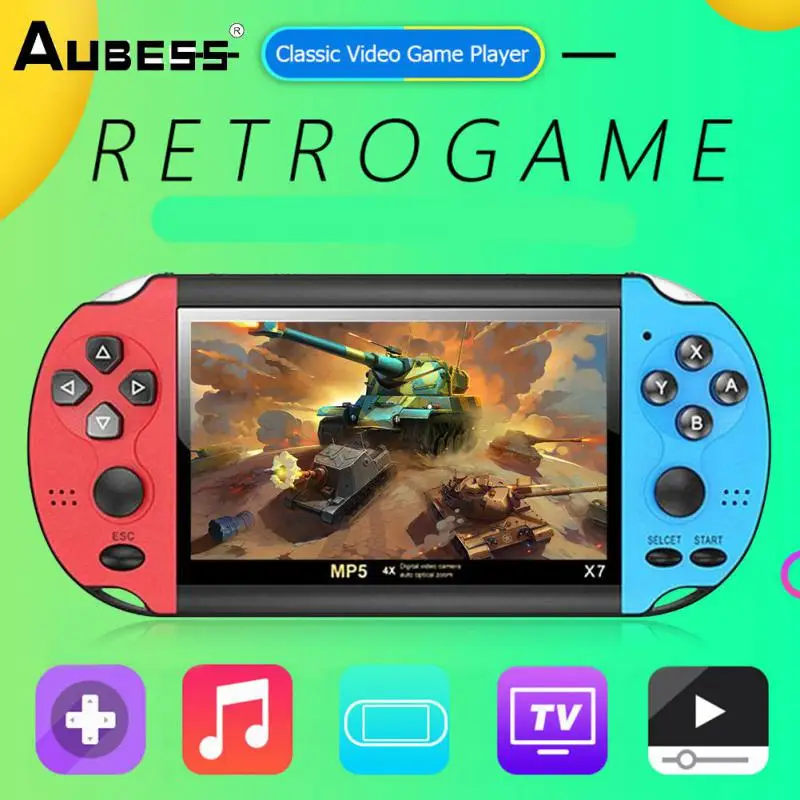 Mini Game Console Portable Games 10000 Games X7 4.3 Inch Mini