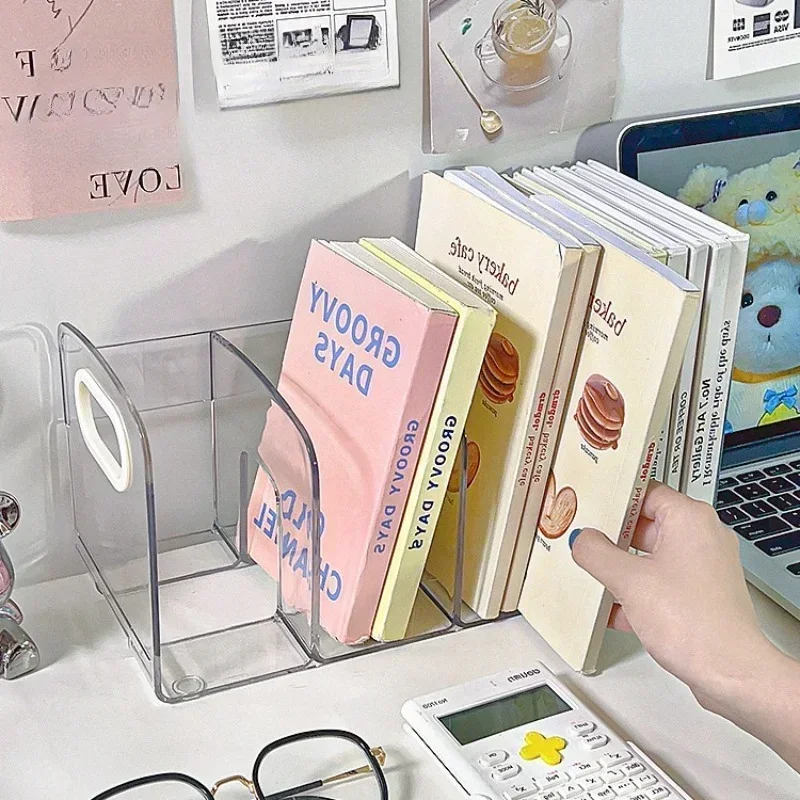 Clear Acrylic Bookends with Handle Desk Organizer,book organizer,book holder,book stand