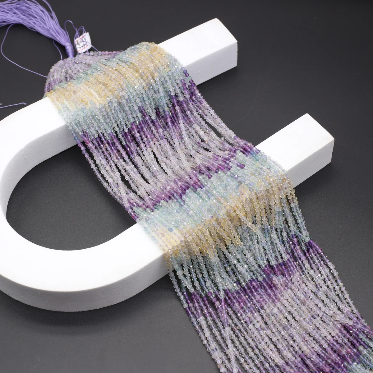 5 Strings Wholesale Natural Stone Fluorite Loose Spacing Beaded Jewelry Making DIY Necklaces Bracelet Earrings Accessories