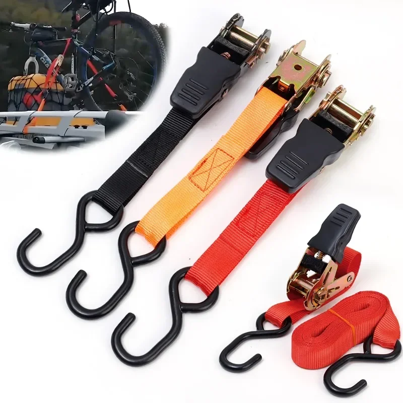 5M Motorcycle Fastening Straps Riding Binding Tighten Tie Down Belt Heavy Duty Buckle Tensioning Trailer Fastening Bike Lashing