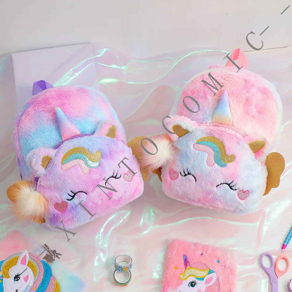 Cartoon Plush Unicorn Handbag Wallet One-shoulder Kindergarten Squinting  Small Square Bag Gift - Temu