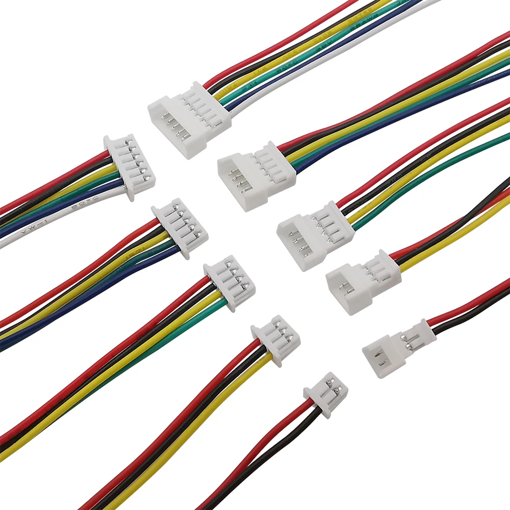 JST 20 sistemas/pack Micro JST 1,25 mm 2-Pin JST Cable conector macho y conector FemalePlug cables