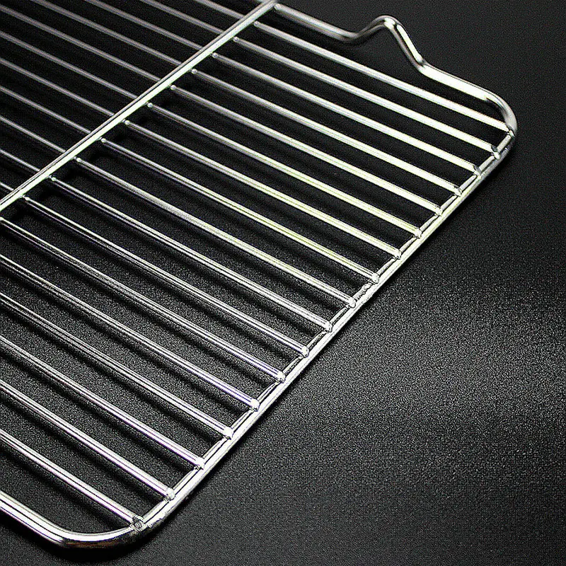 Stainless Steel 304 Food Grade BBQ Charcoal Grate Barbecue Grill Wire Grid Mesh Net with V Feet for Water Oil Draining Grill Replacement Parts