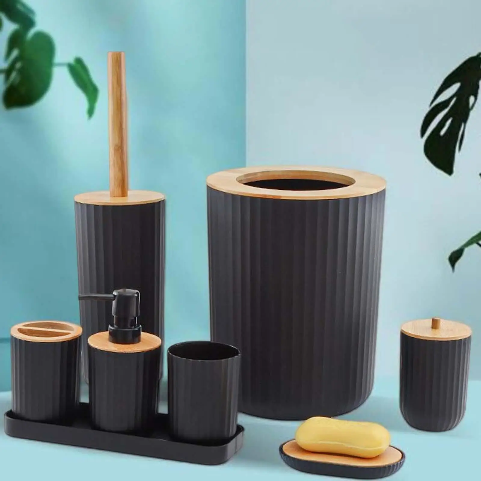 Simple Bathroom Accessory Set 7 Pieces Tumbler For Bathroom Home