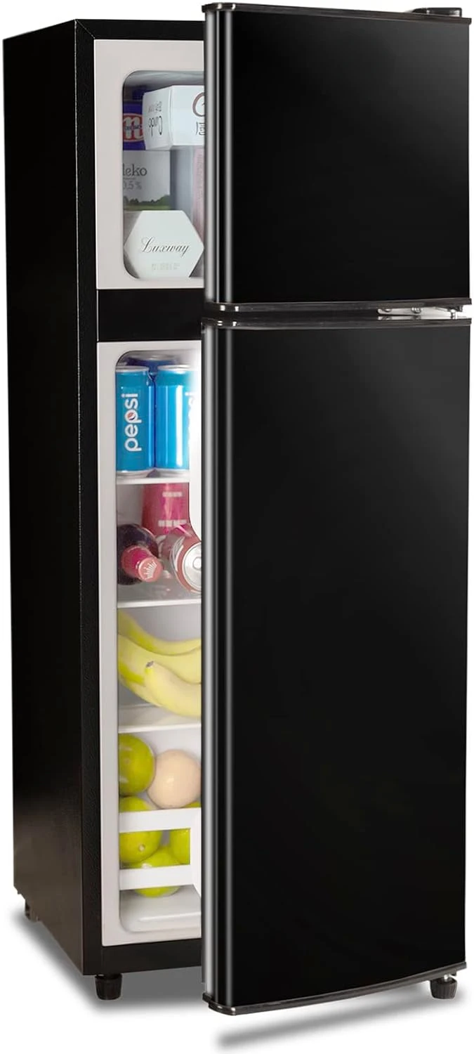 

Compact Refrigerator 4.0 Cu Ft 2 Door Mini Fridge with Freezer for Apartment, Dorm, Office, Family, Basement, Garage - Black
