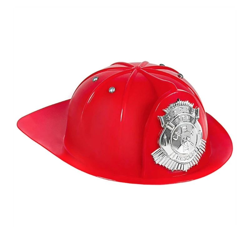 2 piezas de sombrero de bombero para niños, casco de bombero de plástico  duro, disfraz de bombero para niños juego de rol (rojo, amarillo)