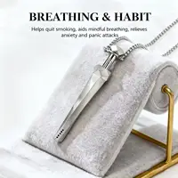 Collier respiratoire à coupe géométrique : paille télescopique à ressort 2 en 1 pour soulager l'anxiété, soulager le stress et la pleine conscience 1