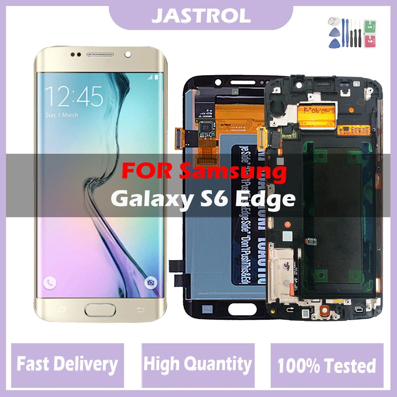 Display Lcd Amoled Da 5.1 ''Per Samsung Galaxy S6 Edge G925 G925F Lcd Touch Screen Digitizer + Strumenti Con Cornice