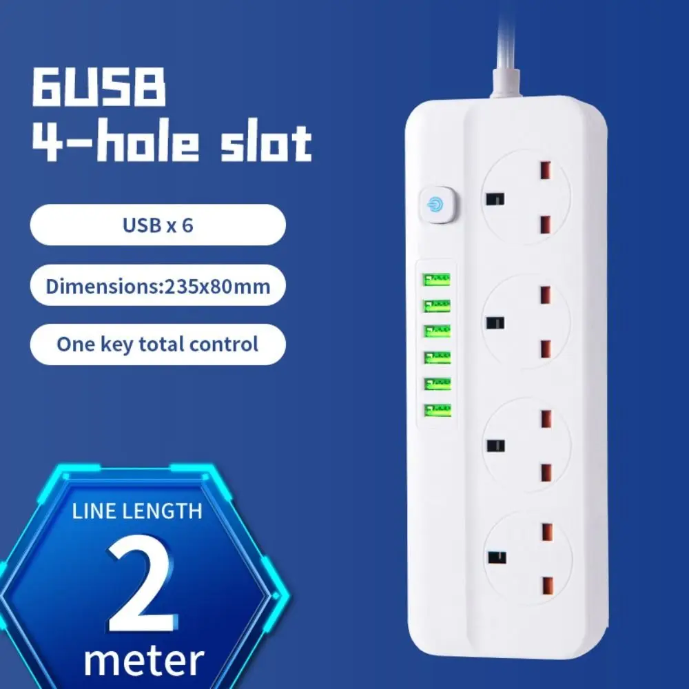 Description Picture 6 of itemPc Multi Universal Outlet Copper Extension Cord Electrical Socket British Standard Independent Switch Wiring Socket Office