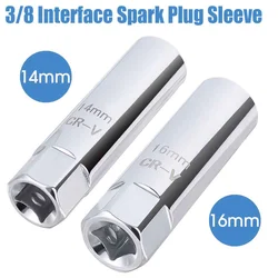 Spark Plug Socket Magnetic 12 Angle Thin Wall Spark Plug Wrench 3/8 for 14/16mm Universal Spark Plug Removal Auto Repair Tool