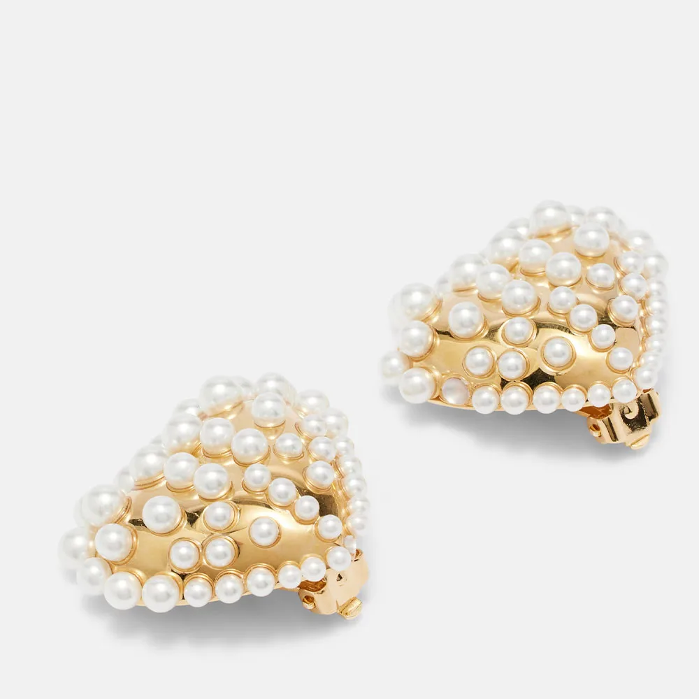 New Heart Ear Clip Vintage Women for Girl with Pearl Without Piercing Jewelery Trendy Luxury Personality Wedding Ear Cuffs Party