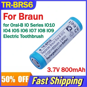 Batteria TR-BRS6 da 3,7 V 800 mAh per Braun Oral-B IO Series IO10 IO4 IO5 IO6 IO7 IO8 IO9 Spazzolino elettrico Batterie ricaricabili