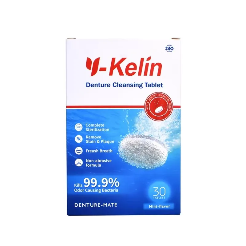 Y-Kelin Čisticí tableta na zubní náhradu 30/60/90 tablet Čisticí pilulky Odstraňovač zubního kamene Antibakteriální - Image 2