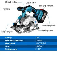 Brushless Circular Saw 5 Inch 125mm Multifunctional Cutting Tool Handheld Cordless Electric Chainsaw for Makita 18V Battery 2