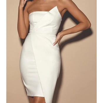 Ivory Satin Short Prom Dress Sleeveless Zipper Cocktail Gown main image 0