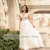 Classic Chiffon Wedding Dresses Plus Size V-Neck Cap Sleeves Bride Gowns Lace Back Button Sweep Train A-Line Vestido PSL980012 4