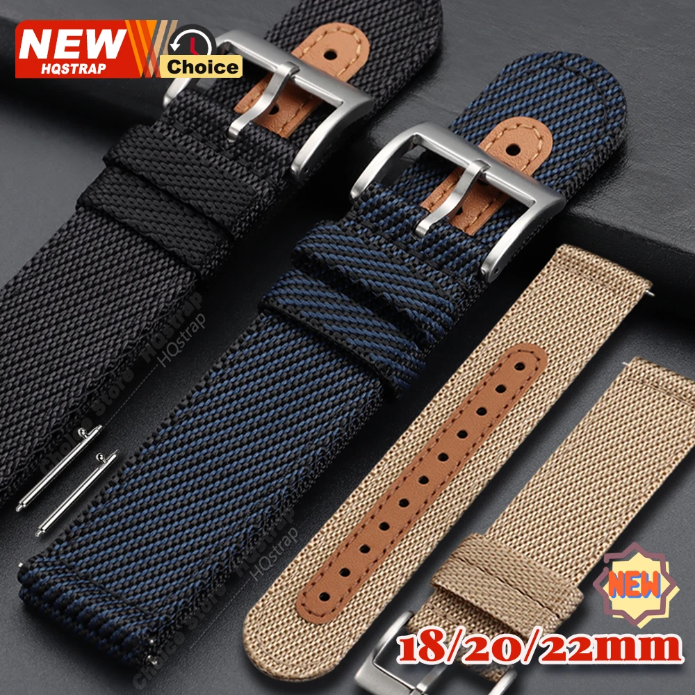 Quick Release Nylon Woven Universal Watch Strap - Men's & Women's Replacement Watchband