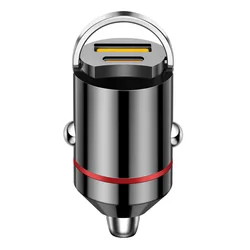 100W Dual Port Mini USB Car Charger Adapter with Super Fast Charging - PD30W and QC3.0