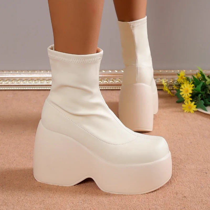 2024 New High Heels Ladies Sandals Thick Sole Ladies Slippers Buckle Strap Dress Office Ladies Wedding Shoes Large