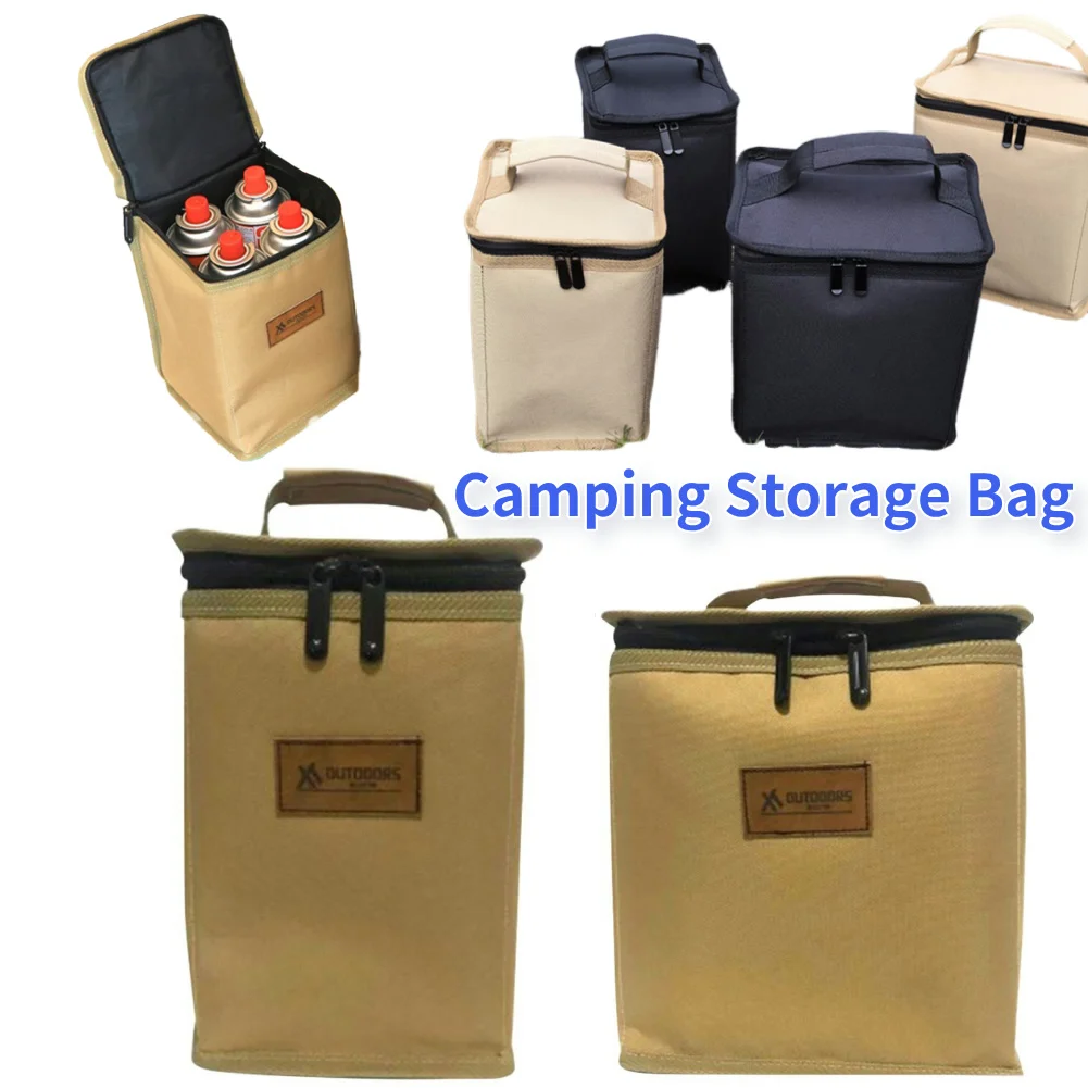 Camping Lantern Gas Tank Bag Anti-Collision Portable Gas Tank Storage Bag with Handle for Outdoor Camping Cooking Travel Picnic