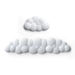 Cloud Shape Memory Foam Wrist Rest Pad - Soft PU Material with Anti-Slip Rubber Base (WHITE)