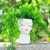 3d Face Planter Resin Flower Pot Resin Women Head Planter Pot with Drainage Hole for Indoor Outdoor Plants 3d Figurine Flowerpot 5