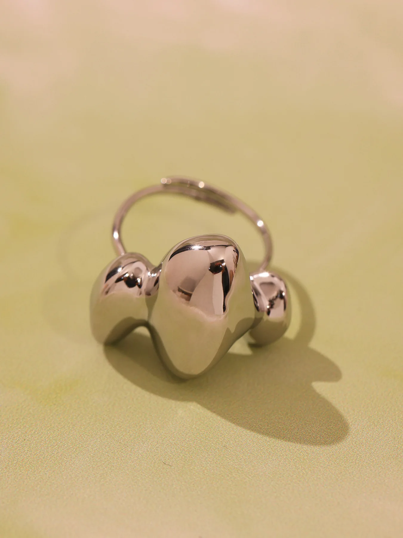 316 Edelstahl Vergoldeter Chunky Ring Damen Goldfarben Silber 18K Wasserdichter Geometrischer Großer Ring Mädchen Luxus-Schmuck – Detail 11