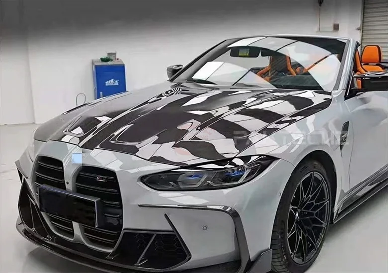 style dry carbon fiber hood For BMWs M3 M4 G80 G82 + Upgrade bonnet