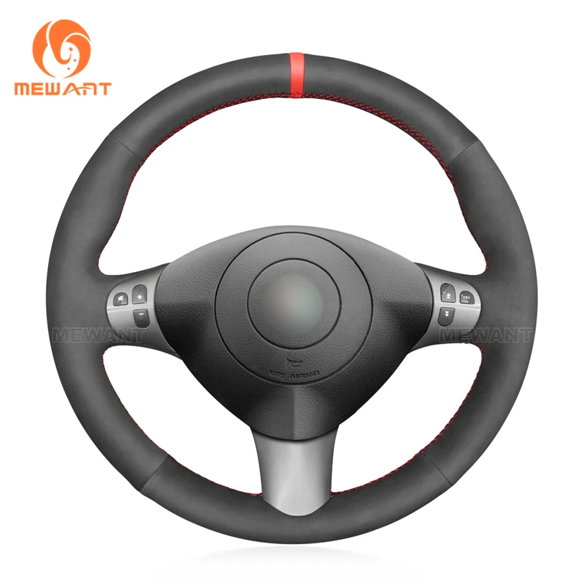 

MEWANT Black Suede PU Carbon Fiber Car Steering Wheel Cover for Alfa Romeo 147 2000-2010 GT 2004 2005 2006 2007 2008 2009-2010