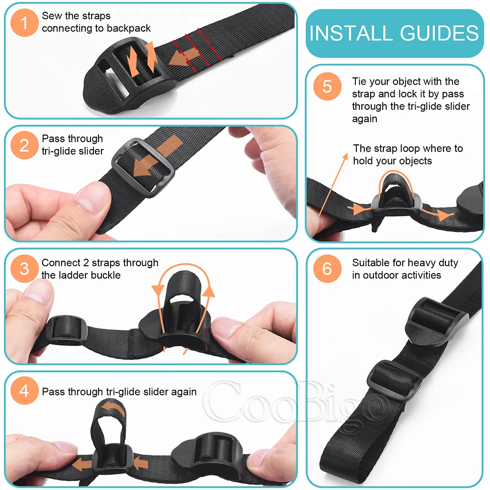 20mm 25mm 32mm 38mm Plastic Tri-Glider Ladder Lock Slider Buckles Webbing Adjuster Belt Fasteners for Backpack Strap Black