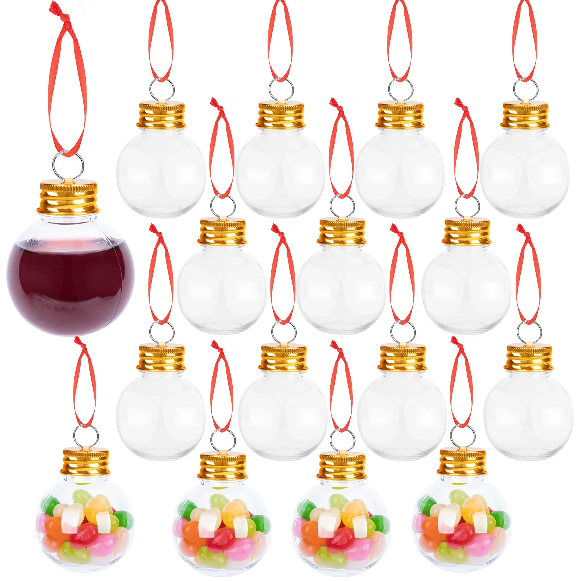 

16PC 50ML Bulb Christmas Decoration Ball Water Bottle Booze Filled Christmas Tree Ornaments Juice Bulbs Water Bottle Party Decor