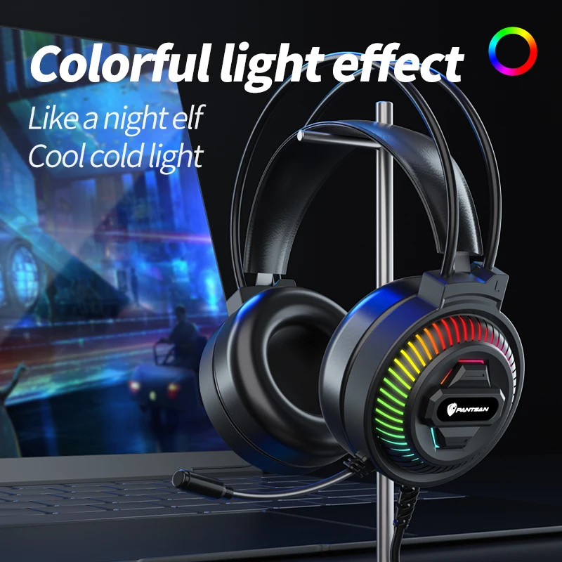 Gaming Headset with Microphone 3.5mm USB Wired Stereo Gmaing Headphone with Led Light for Laptop/ Ps4/PS5/xbox One