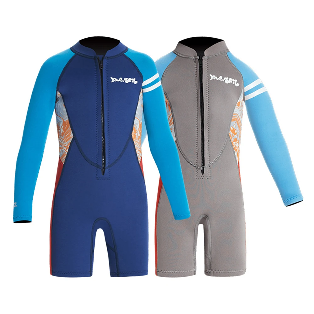 

New Children 2.5MM Diving Suit One Piece Long Sleeve Swimming Suit Beach Sunscreen and Warm Surfing Suit Children's Diving Suit