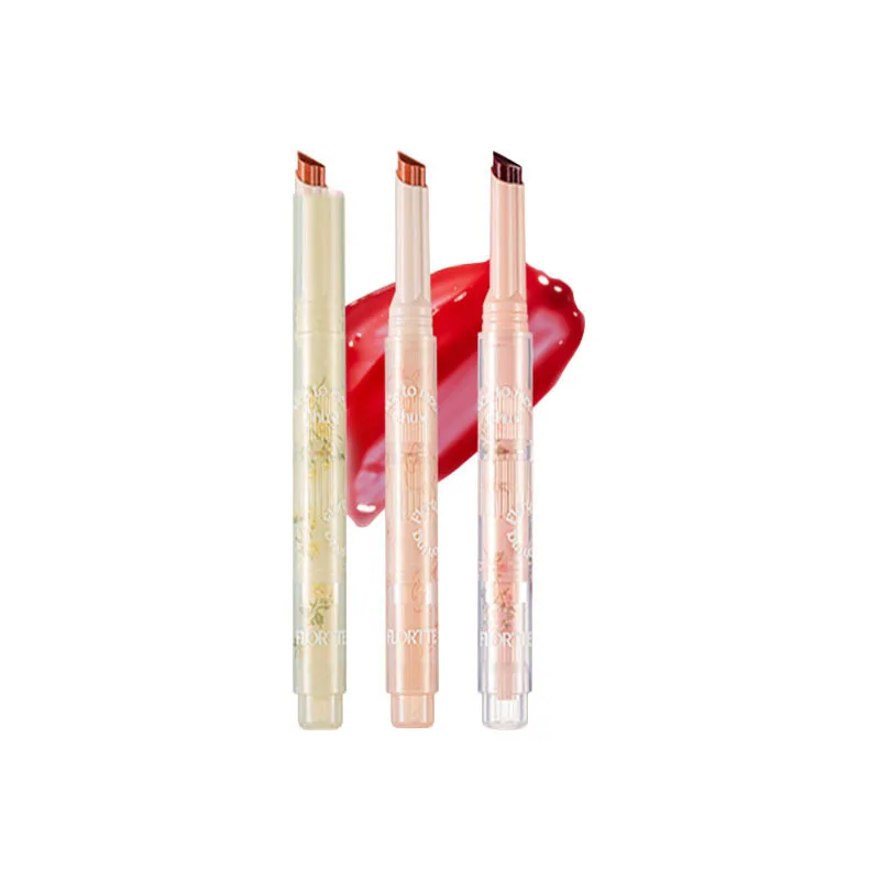 FLORTTE Solid Lip Gloss Water Light Glitter Clear Lipstick Pink Mirror Lip Glaze Jelly Moisturizing Tint Cosmetics Makeup