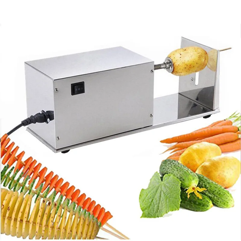 

Potato Tower Machine Tornado Cutter Slicer Rotary Chip Maker Stainless Steel Manual Semi Hand Twisted French Fries Spiral