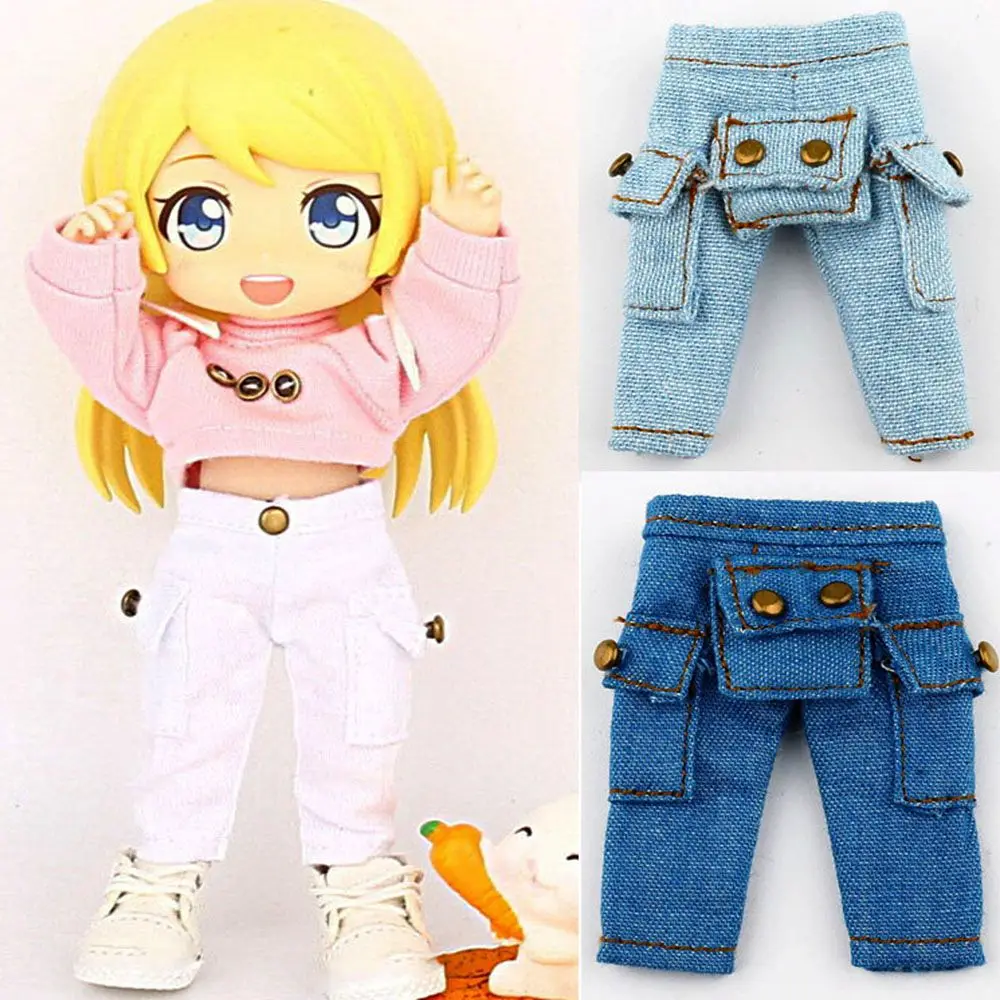 

New 4 Colors for OB11 Dolls Doll Clothes Accessories Fashion Jeans Pants Doll Pant Dolls Trousers Doll Clothes