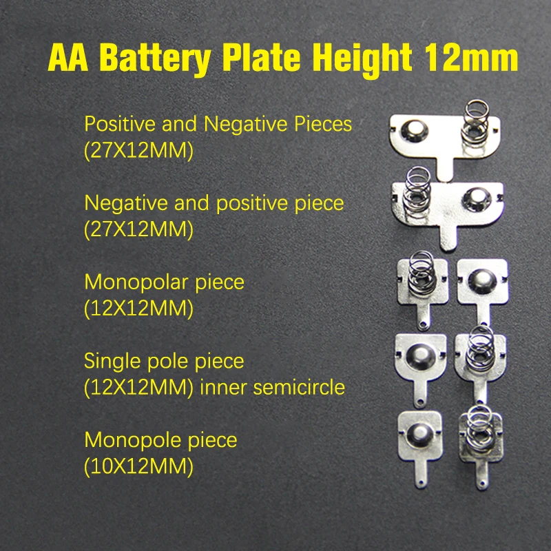 50Pcs AA Battery Contact Plates - Nickel Steel, 29mm X 11mm, For Remote Controls, Clocks & Battery Holders