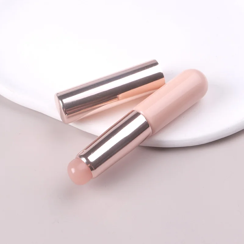 Tszs 1pcs/Lot Nail Art Silicone Brush With Lid Reusable Mirror Aurora Powder Easy-Daub Pigment Nail art Silicone Stick 6