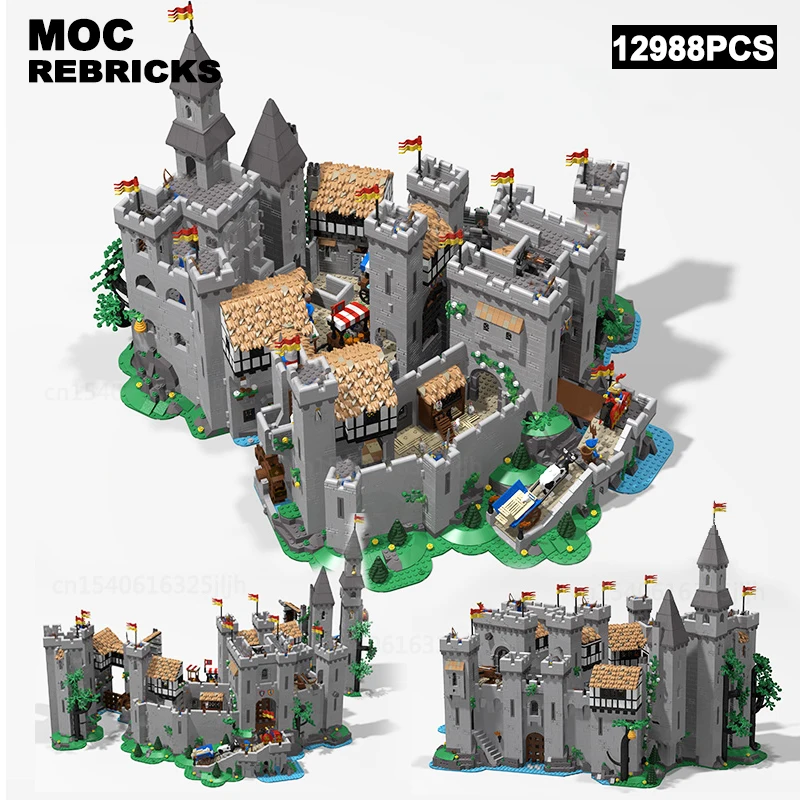 

UCS знаменитая киносцена расширенный замок Lion MOC строительные блоки средневековой архитектуры сборные технологии Кирпичи игрушки Дети G