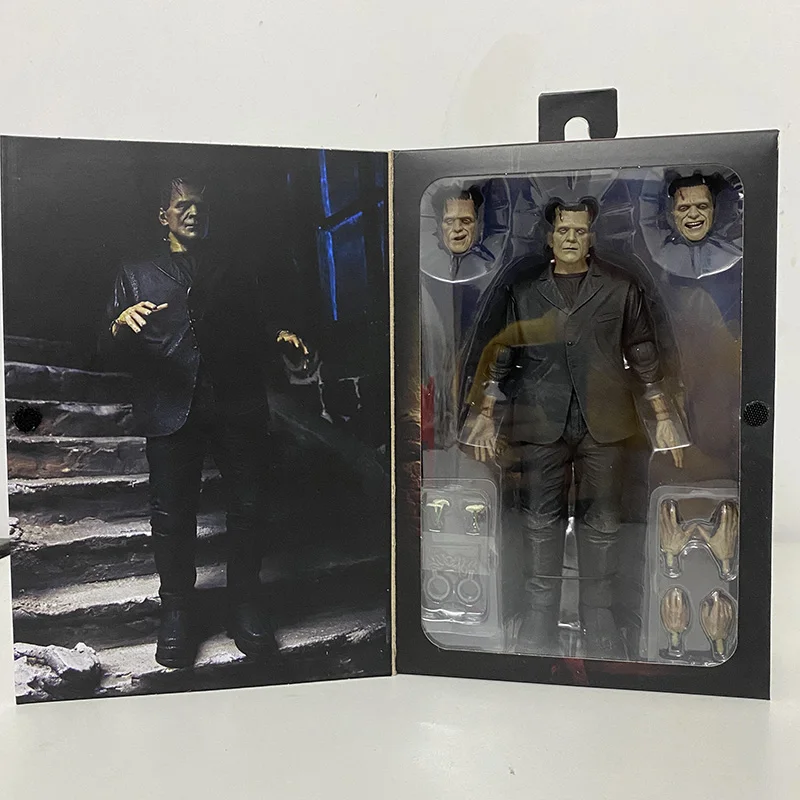 Figurine Originale NECA Bride of Frankenstein Figurine 1931 Accessoire de Mary Shelley Ensemble de Table de Laboratoire Figurines d'Action Jouets Modèles Colorés