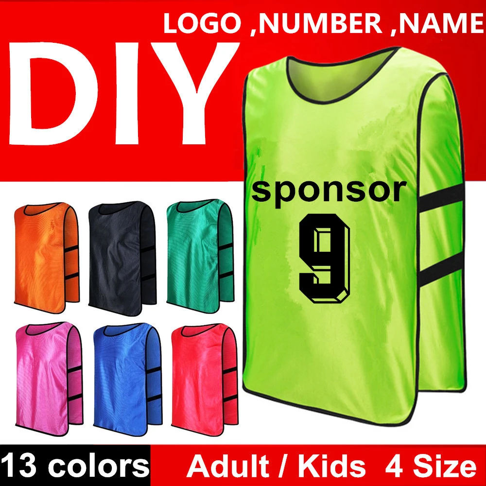 Wholesale Custom Sport Vest Adult Children Football Jerseys Team Group Training Bibs Breathable Vest Soccer Running Shirt