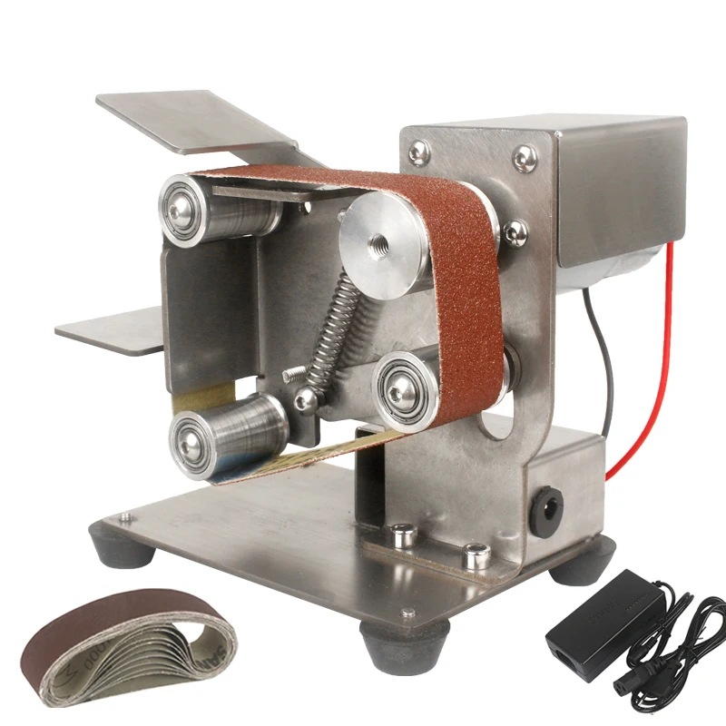 Belt Sander Belt Sander 110V/220V Mini Electric Polishing Grinding Machine Cutter Edges Sharpener Multifunctional Grinder With 10PCS Belt electric grinder electric sander belt sander