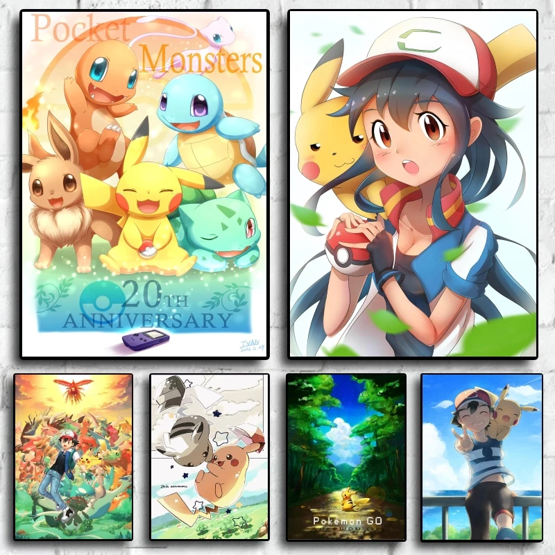 

Posters and prints Pokemon Pikachu HD Print Art Prints Picture Classic Children's Bedroom Decor Modern Living Room