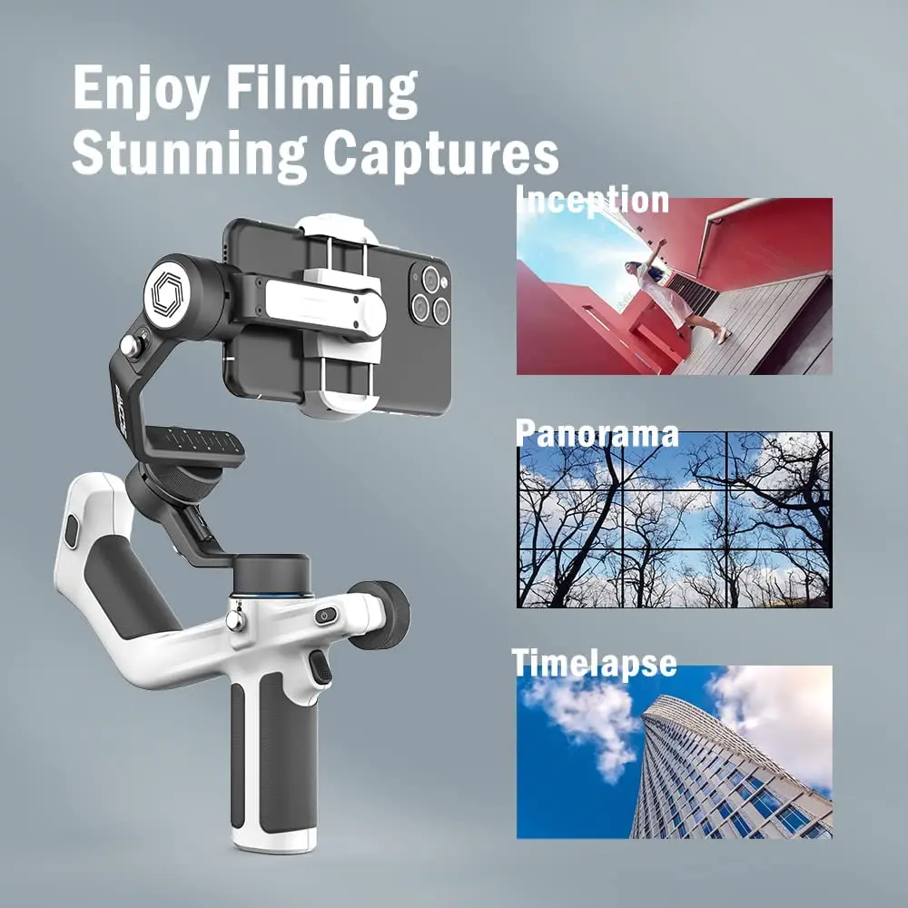 Handheld Gimbal Handheld Gimbal Stabilizer Gimbal Stabilizer FeiyuTech Scorp Mini-P 3-Axis Smartphone Handle Grip AI Tracker Fill Light 520g load for iPhone Android