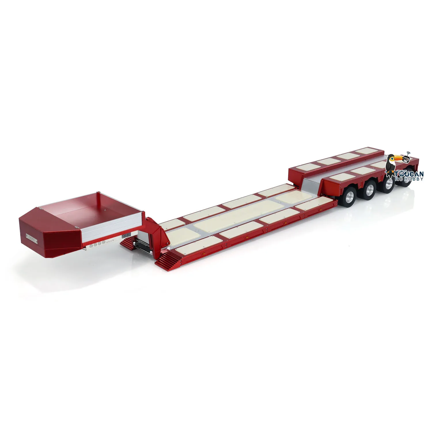 DG-999 RC 1/14 Metal Trailer 4 Axles Detachable Gooseneck for DIY Tractor Truck Model with Light System Servo ESC TH23977 2