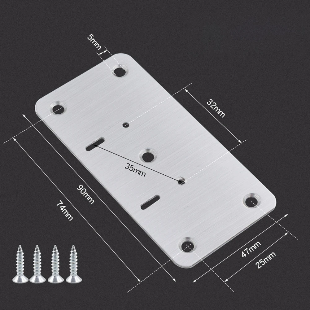 Placa de reparación de bisagras para muebles de armario, placa de montaje de bisagras de acero inoxidable, Hardware de fijación de puerta de armario, 1, 2, 4, 10 pares