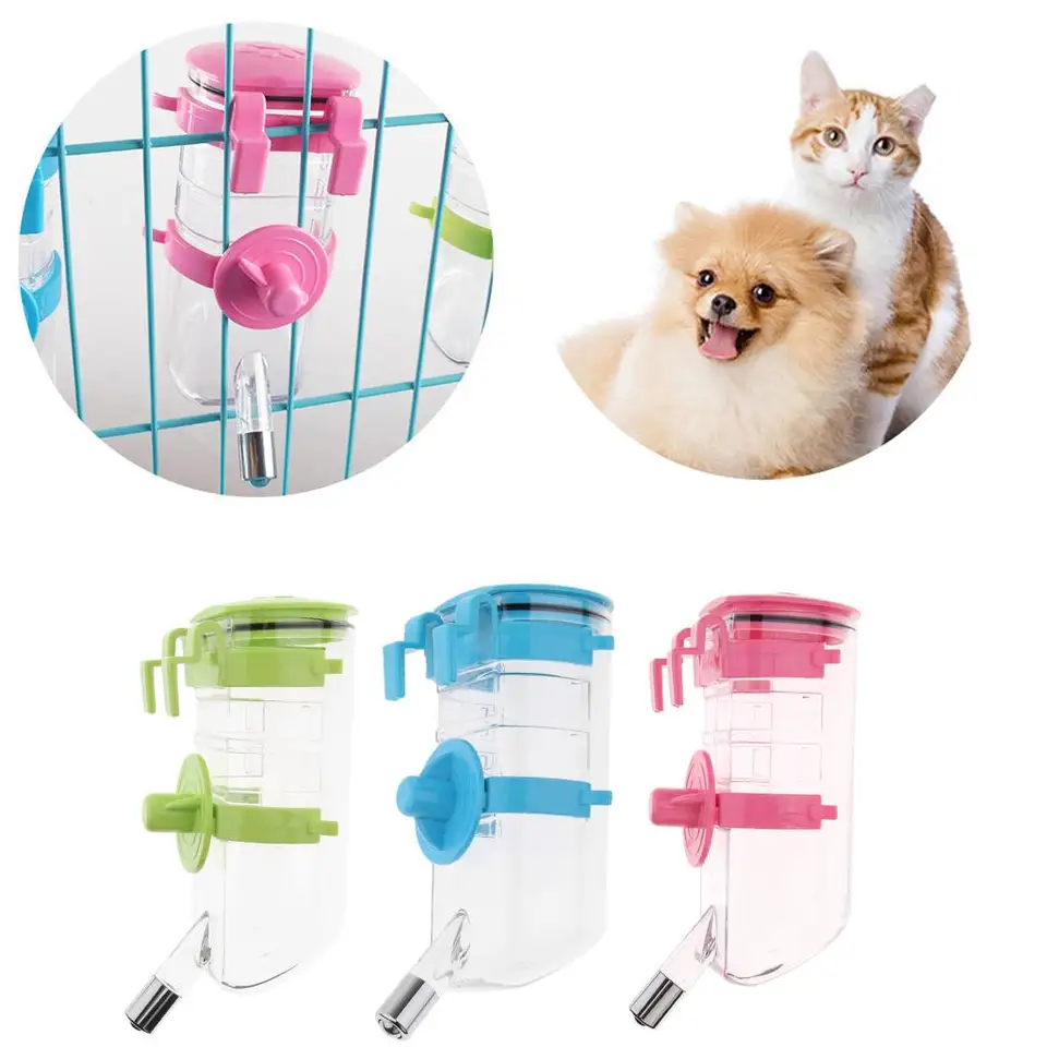 thumbnail image 2 of No-Drip Pet Water Bottle – 500ml Hanging Cage Dispenser For Dogs, Puppies & Small Animals 2 of 12
