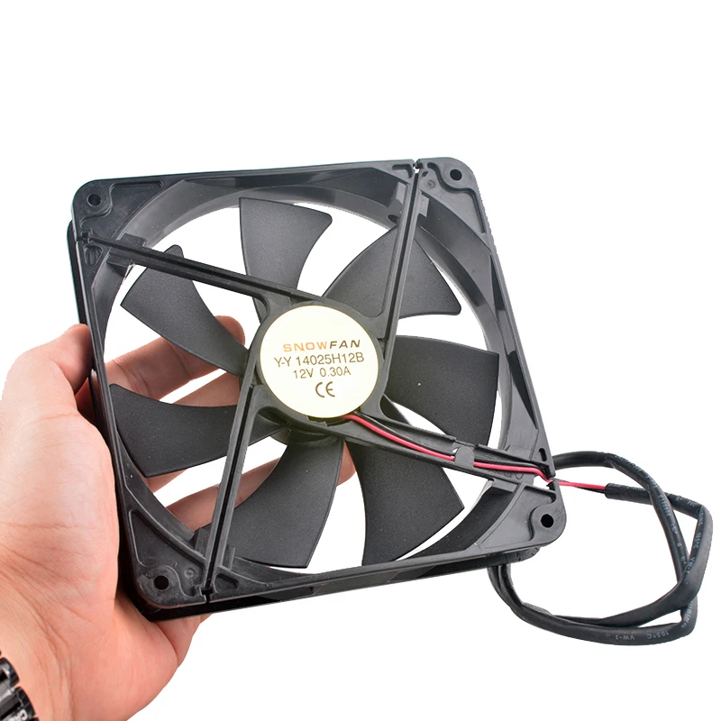 Y-Y 14025H12B 14cm 140mm 팬 140x140x25mm DC12V 0.30A 2핀 1800rpm 듀얼 볼 베어링 쿨링 팬 섀시 전원 공급 장치용