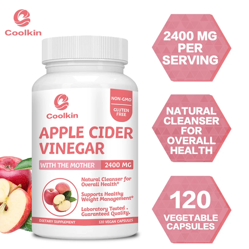Apple Cider Vinegar Capsules 2400mg Weight Management Detoxification Appetite Suppressant Bloating Relief
