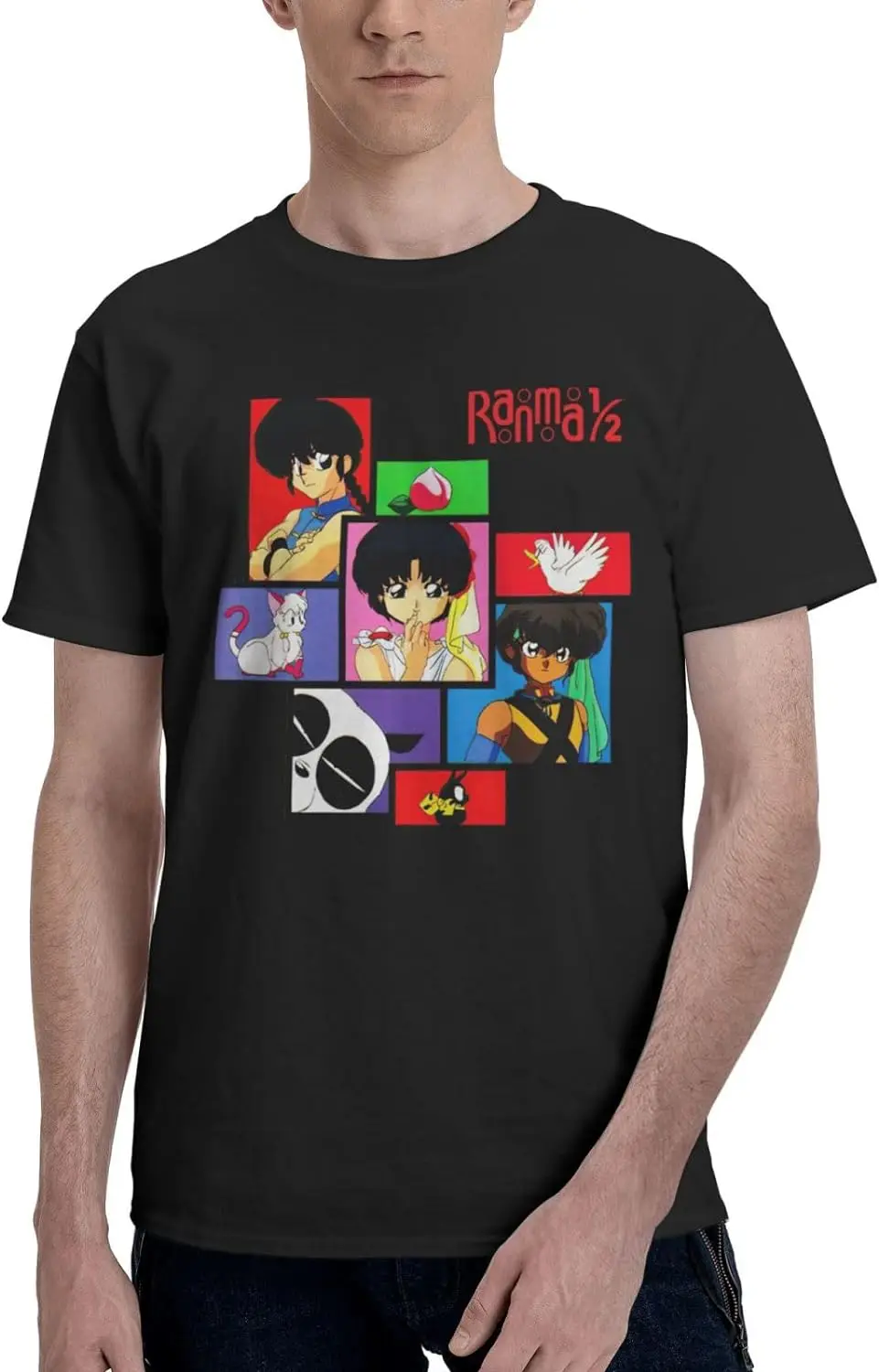 

Unisex Daily Wear Anime Cotton T-Shirt Men Women Crew Neck Adult Shirt